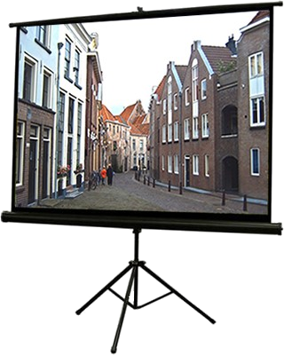 Oud straatje in Deventer op projectiescherm